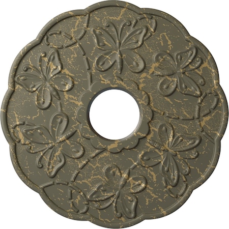 Ekena Millwork Terrones Butterfly Medallion (Canopies up to 3 7/8"), 17 7/8"OD x 3 7/8"ID x 1"P, Witch Hazel CM17TSWHC